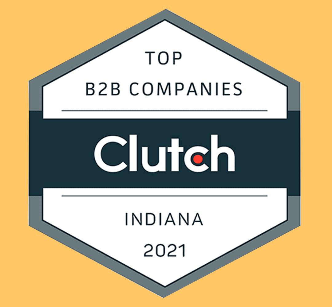 Clutch top B2B companies 2021 Indianapolis award graphic