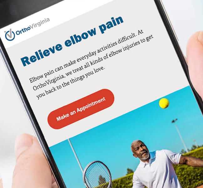 SEO optimized web page for elbow pain