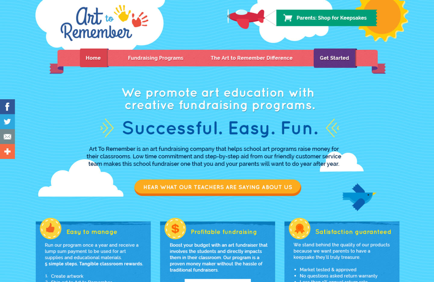 Art to Remember desktop homepage web design