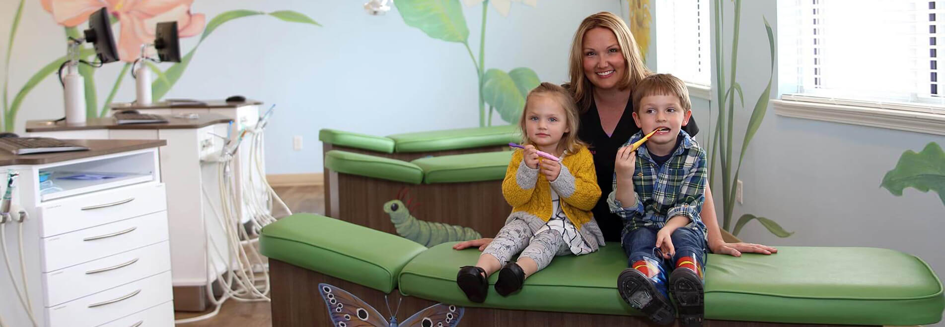 Dr. Diana and two pediatric dentistry patients