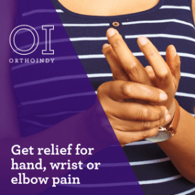 OrthoIndy Facebook Ad – hand, wrist, and elbow