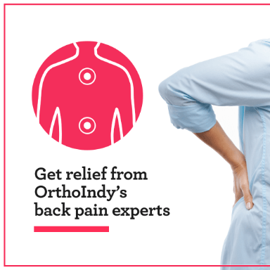 OrthoIndy back pain relief Facebook carousel ad