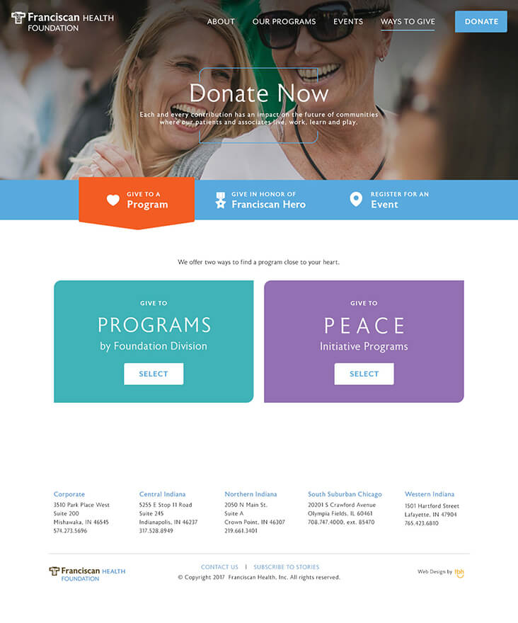 Donation web page