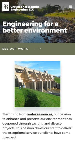CBBEL homepage mobile web design