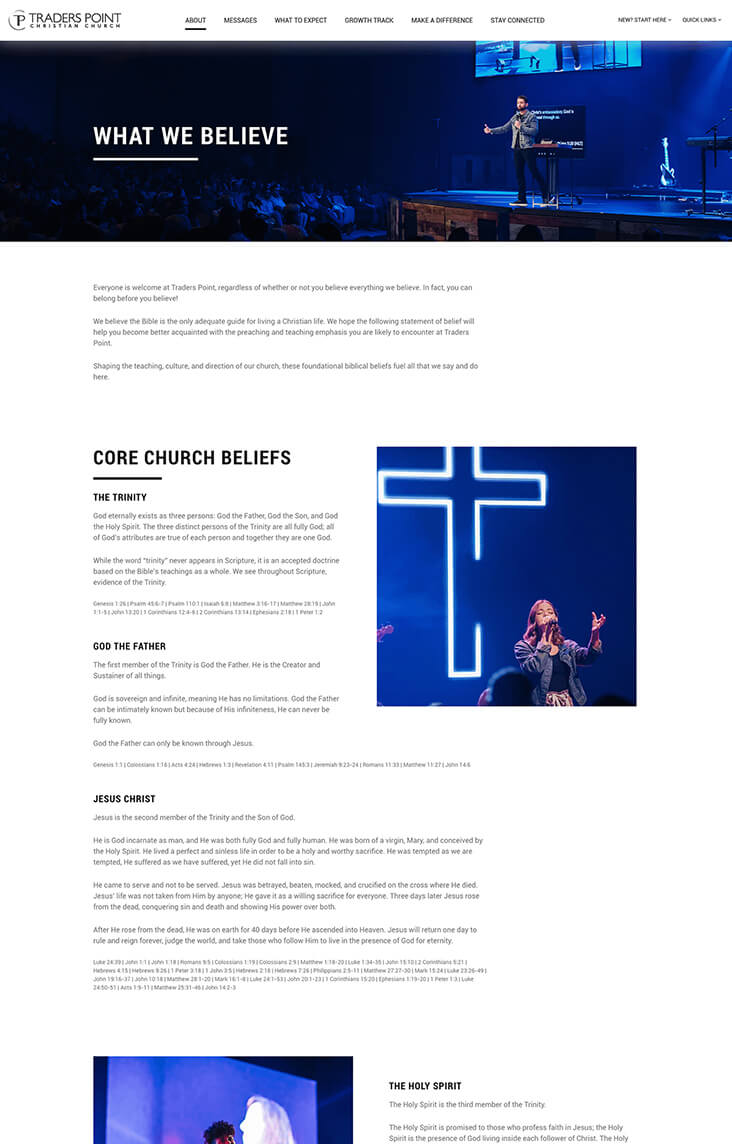 Beliefs web page