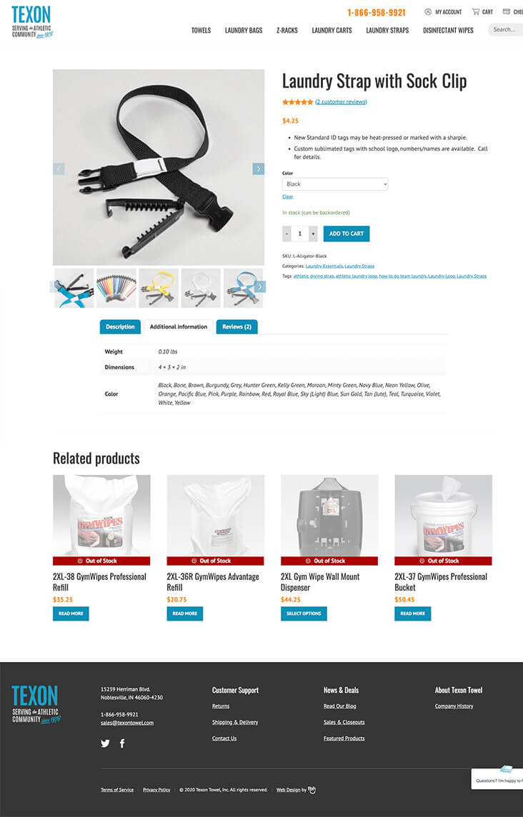 Product detail web page