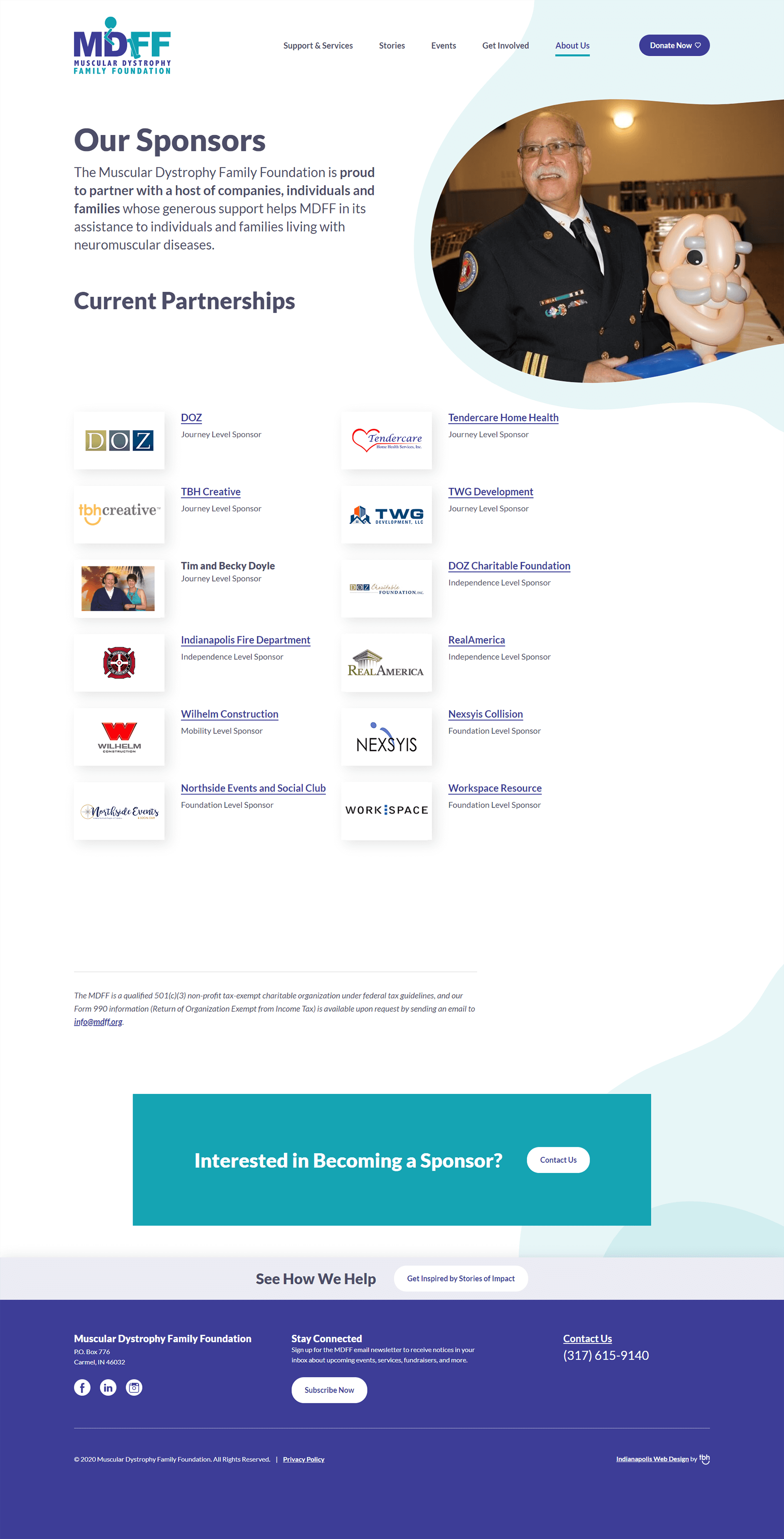 Sponsors web page