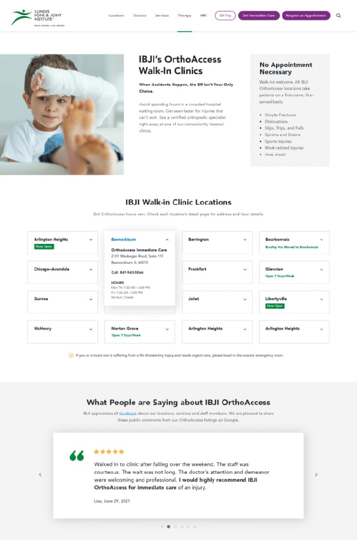 OrthoAccess landing page