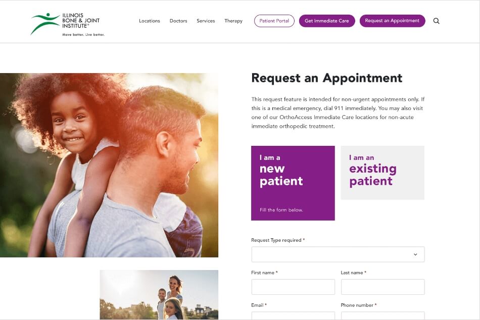 IBJI appointment web page design
