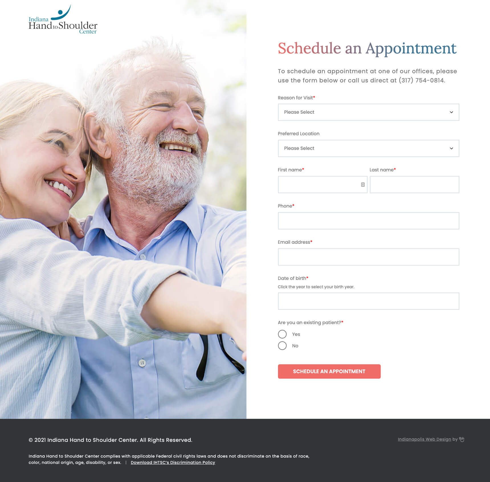 Appointment Request web page