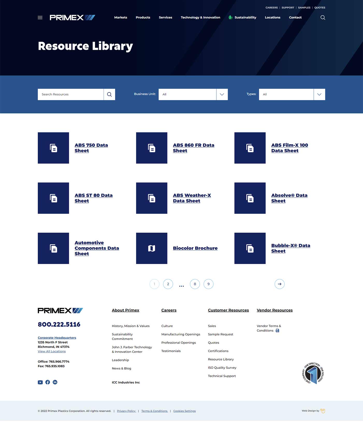 Resource Library web page
