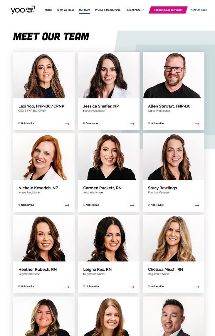 Team page