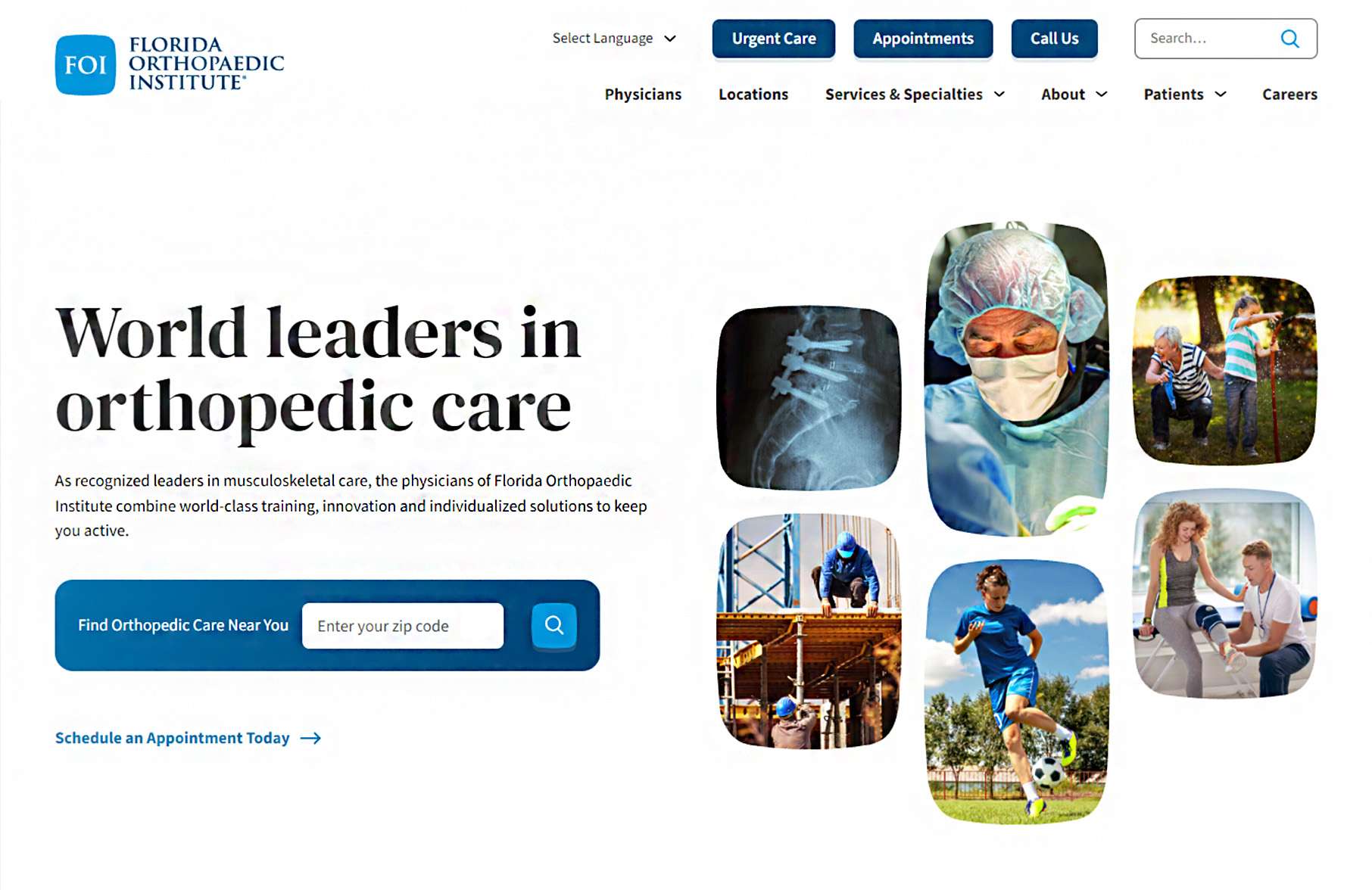 FOI home page web design
