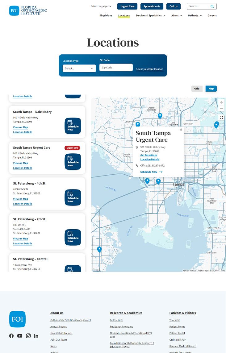 Locations map page