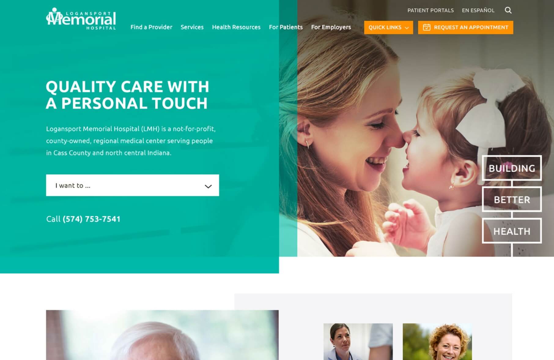 Logansport Memorial Hospital website preview