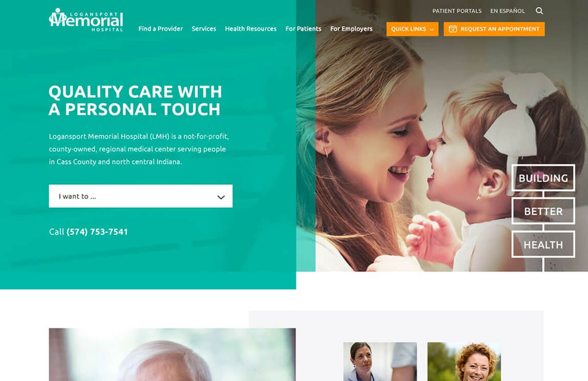 Logansport Memorial Website Design