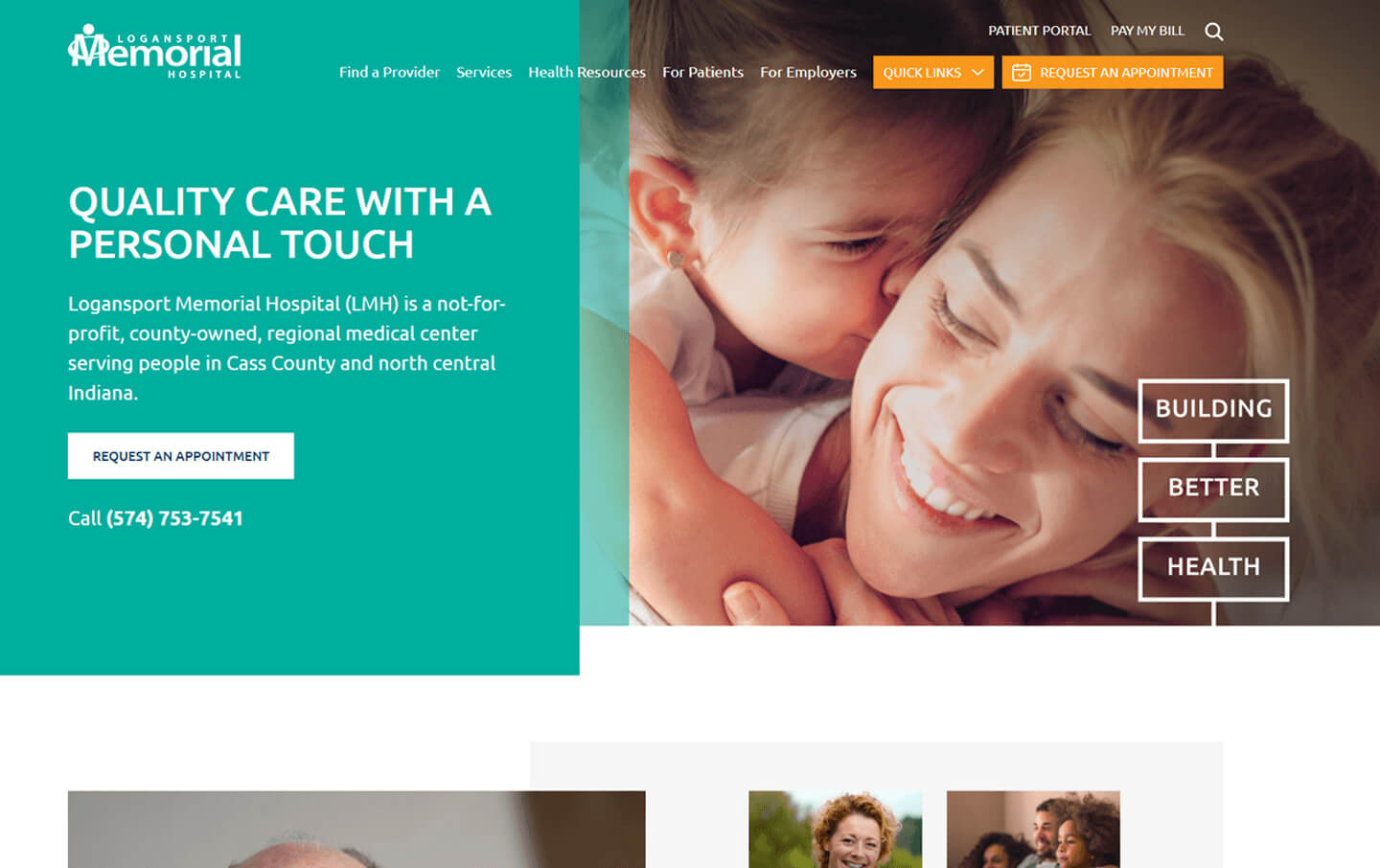 Logansport Memorial Website Design