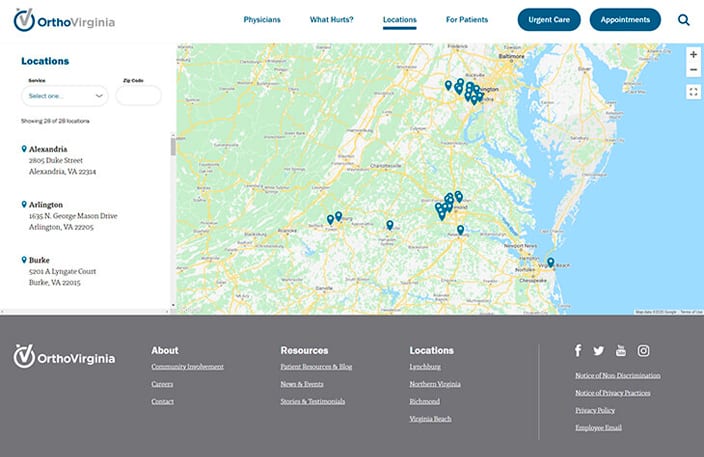 OrthoVirginia locations preview