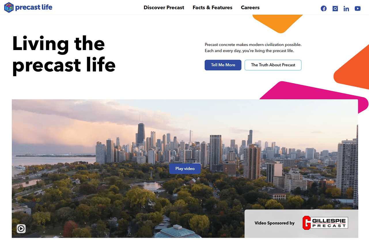 Preview of Precast Life's homepage