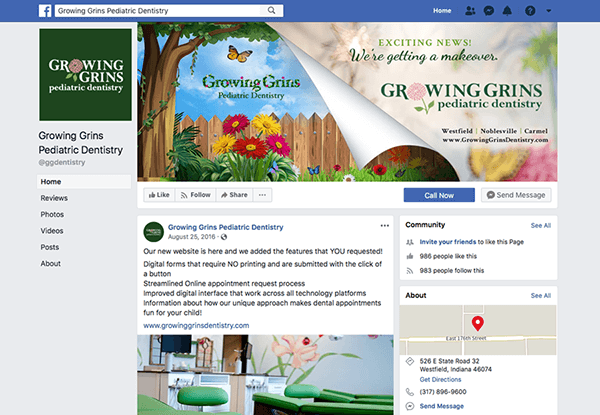 Growing Grins Facebook page