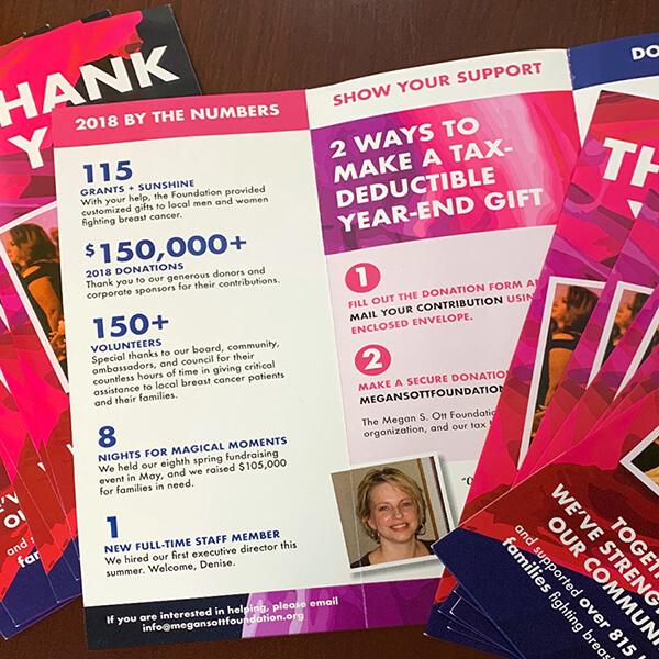 Year-end fundraising brochure