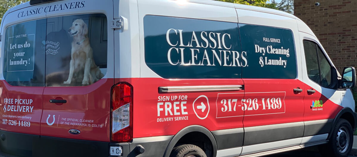 Classic Cleaners store van wraps