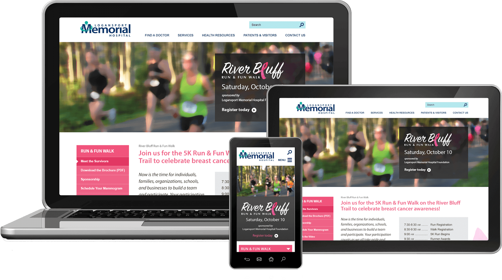 Event Website Showing Responsive Views