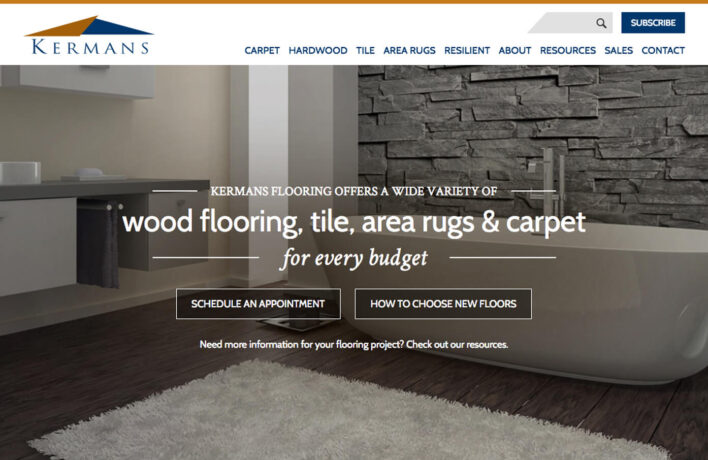 Kermans Flooring desktop homepage web design