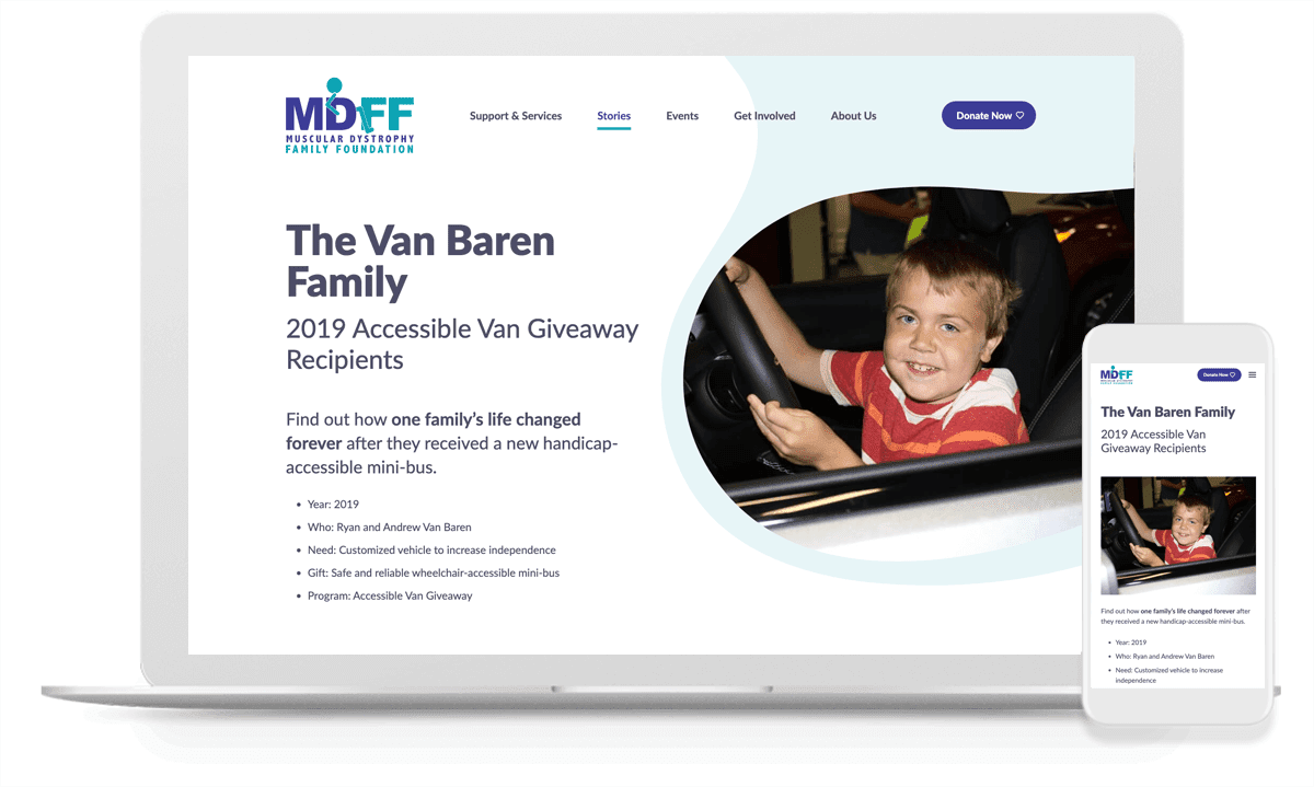 the mobile and desktop view of MDFF's new membership website