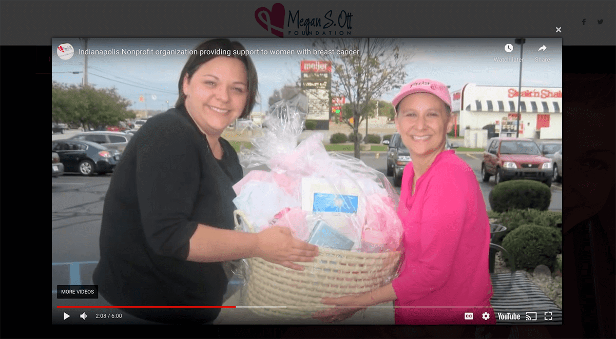 Screengrab of a video on Megan S. Ott Foundation's nonprofit website