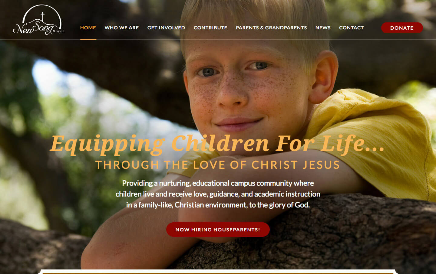 New Song Mission homepage preview