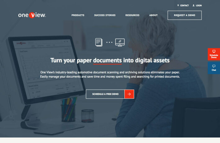 One View desktop homepage web design