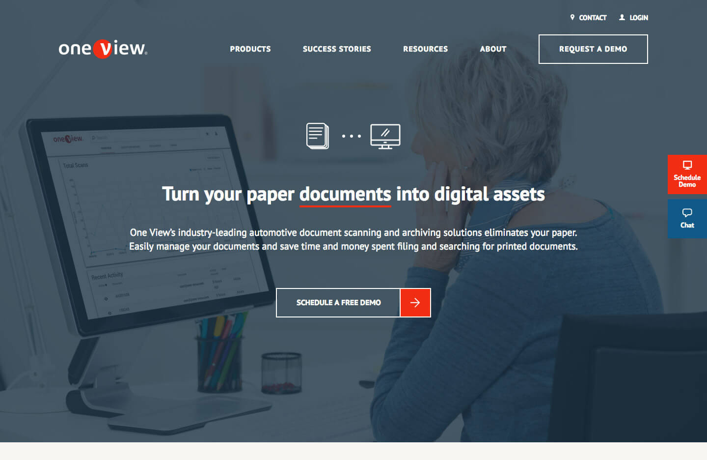 One View desktop homepage web design
