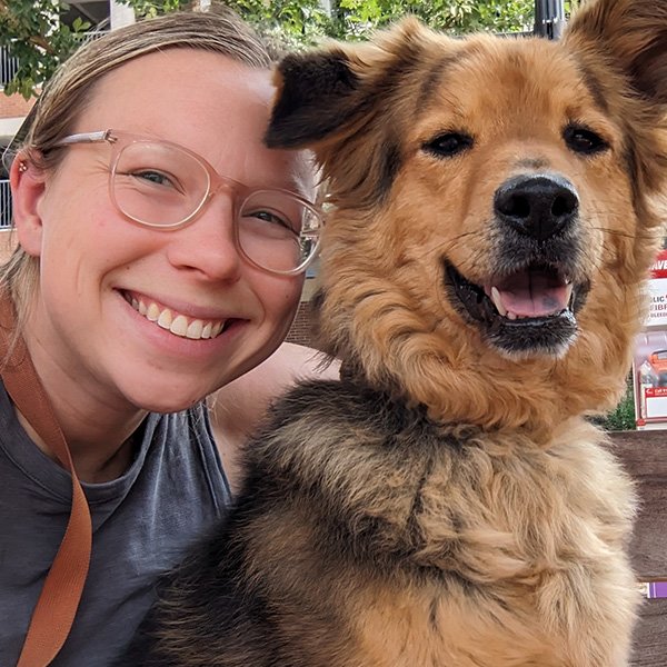 Anna with a dog