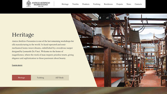 Custom photo website sample from Antico Setificio Fiorentino