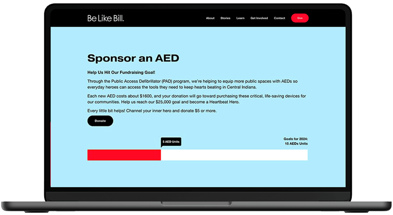 Be Like Bill nonprofit healthcare marketing website