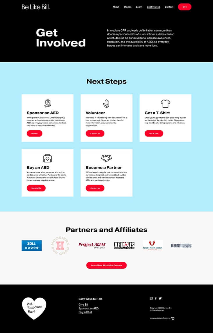 Be Like Bill Get Involved page preview