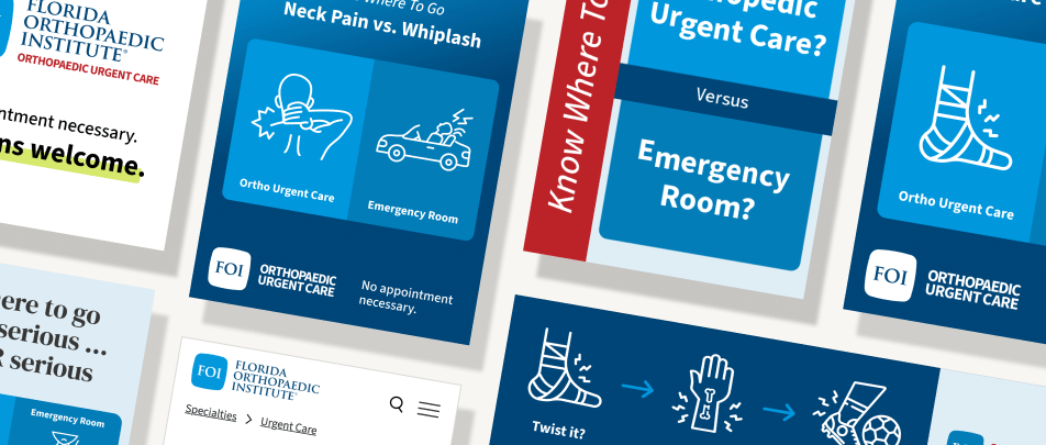 Visual asset samples for FOI Urgent Care campaign