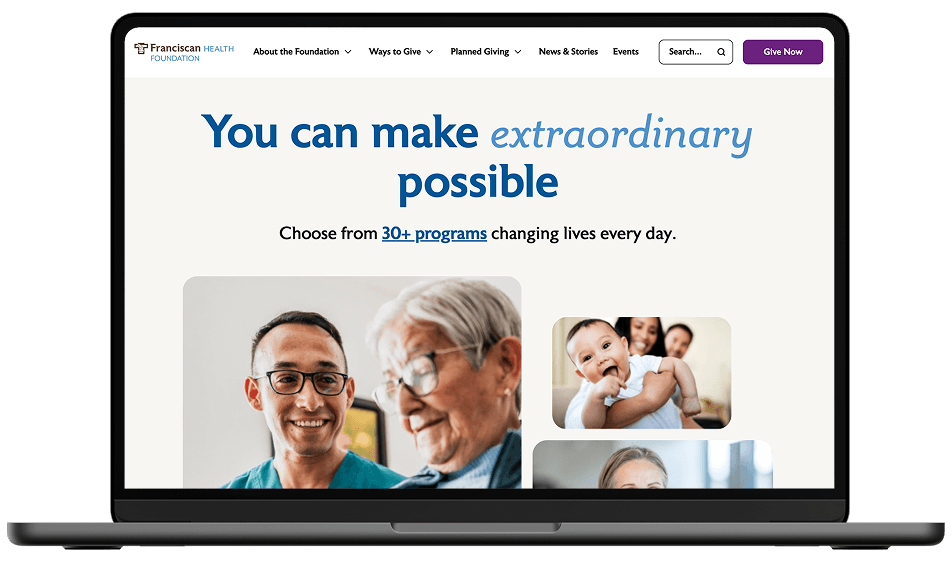 Franciscan Health Foundation Website home page