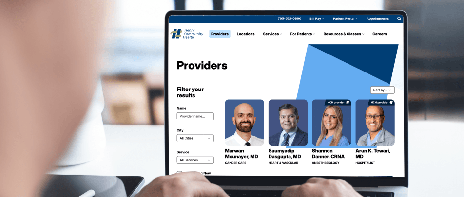HCH website provider directory screen