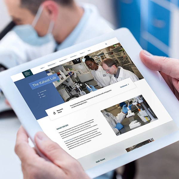 A life sciences researcher views a lab page from IBRI