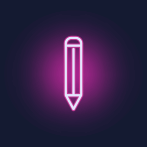 neon pencil icon