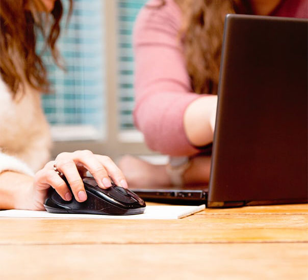 Web design team meeting close up