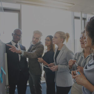 Professional team strategy meeting