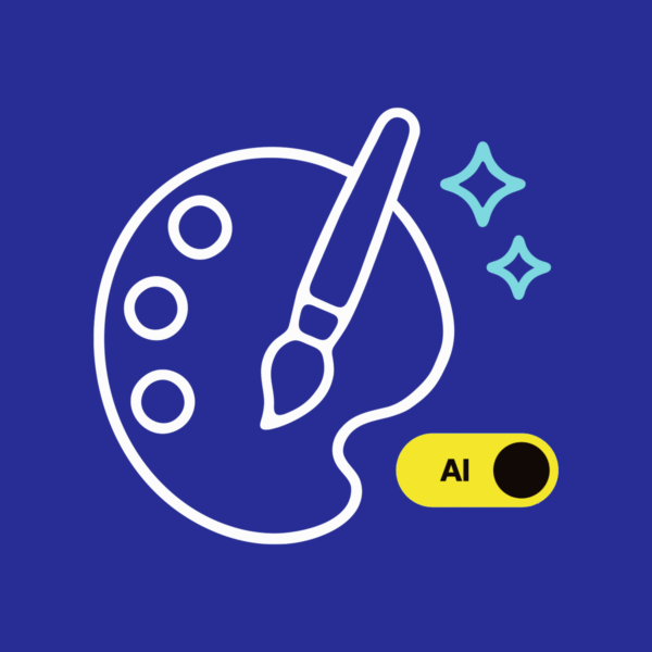 Paint palette with AI slider toggle button