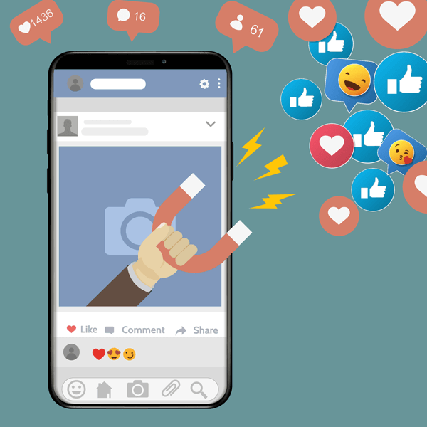 Illustration showing how great facebook ads for healthcare attract new patients