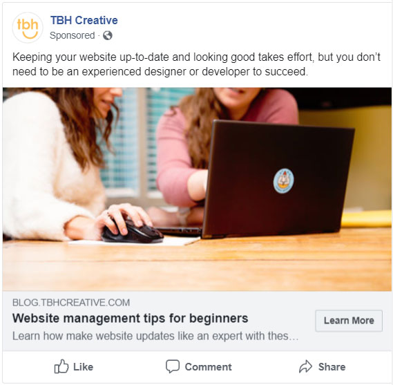 Facebook video ad example