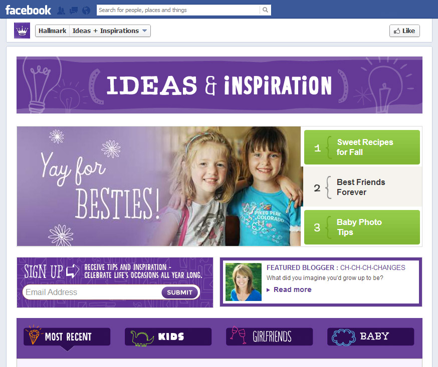 hallmark facebook welcome page