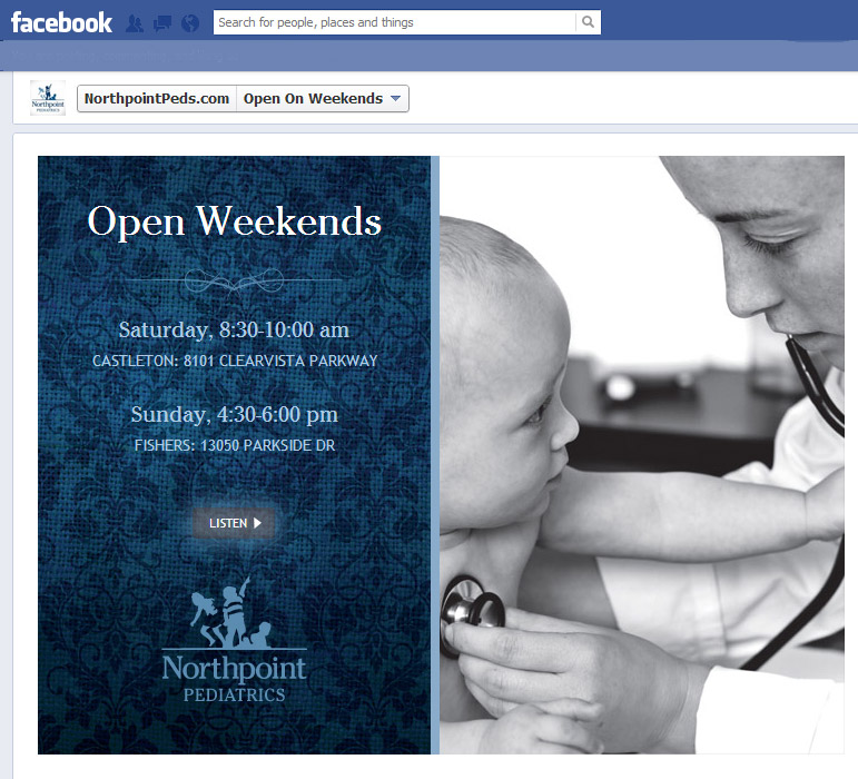 Northpoint Pediatrics Facebook welcome page