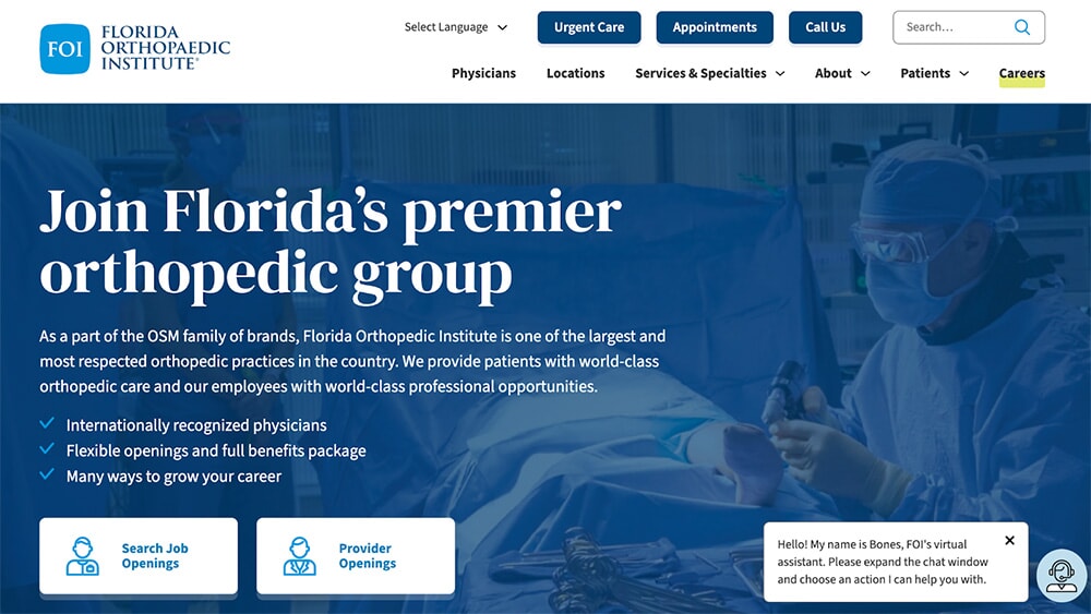 FOI's career page hero